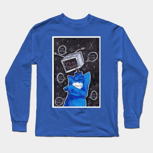 TV Head: It's my fault Long Sleeve T-Shirt by InsomniacKatz